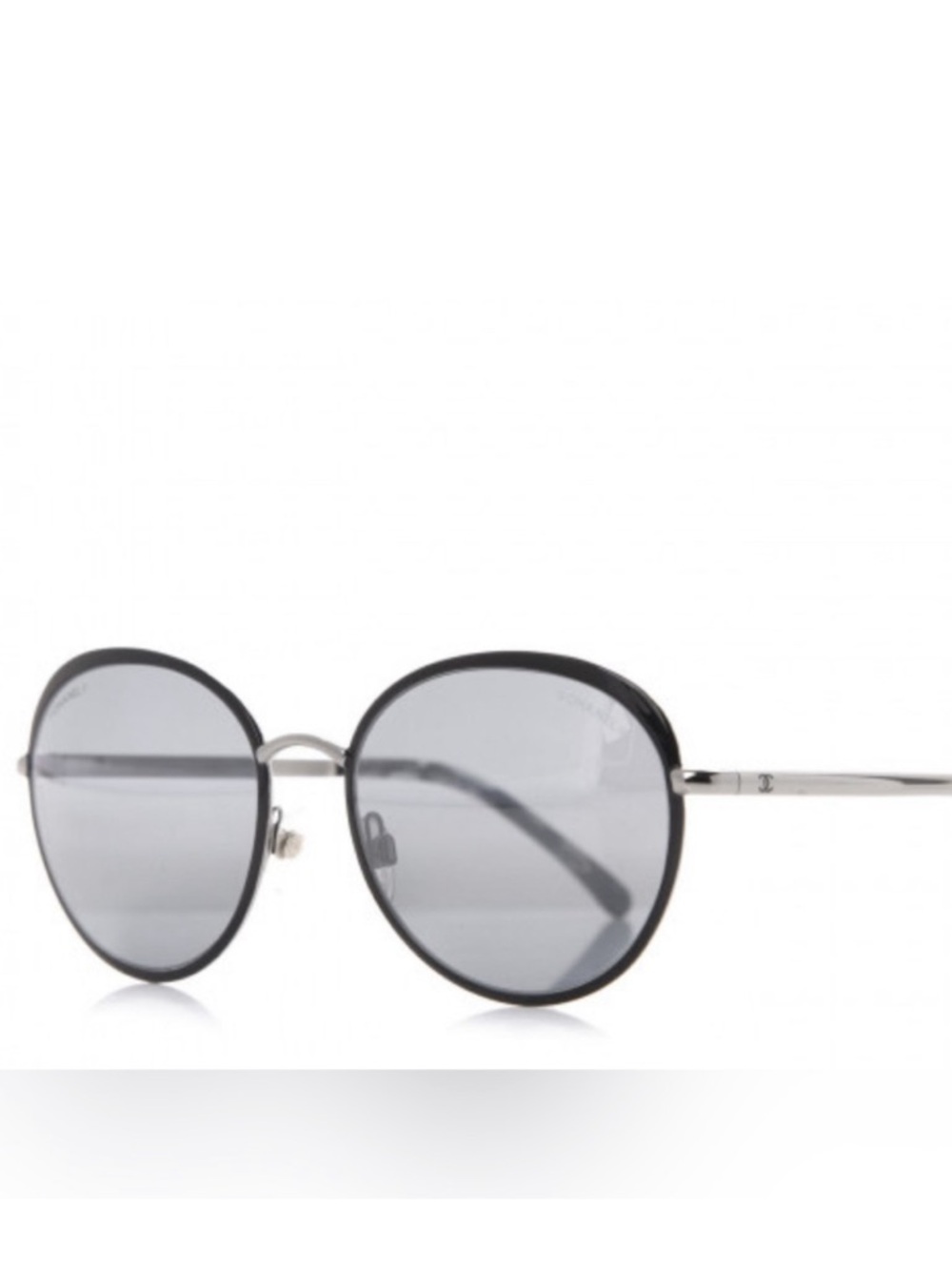CHANEL 4206 Round Metal Sunglasses in Black and Gray. New in Box!